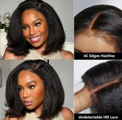 4C hairline Kinky Bob Wig